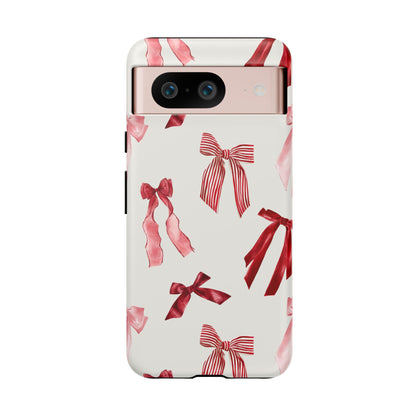 Burgundy Chic Bow Design Phone Case - JGUS
