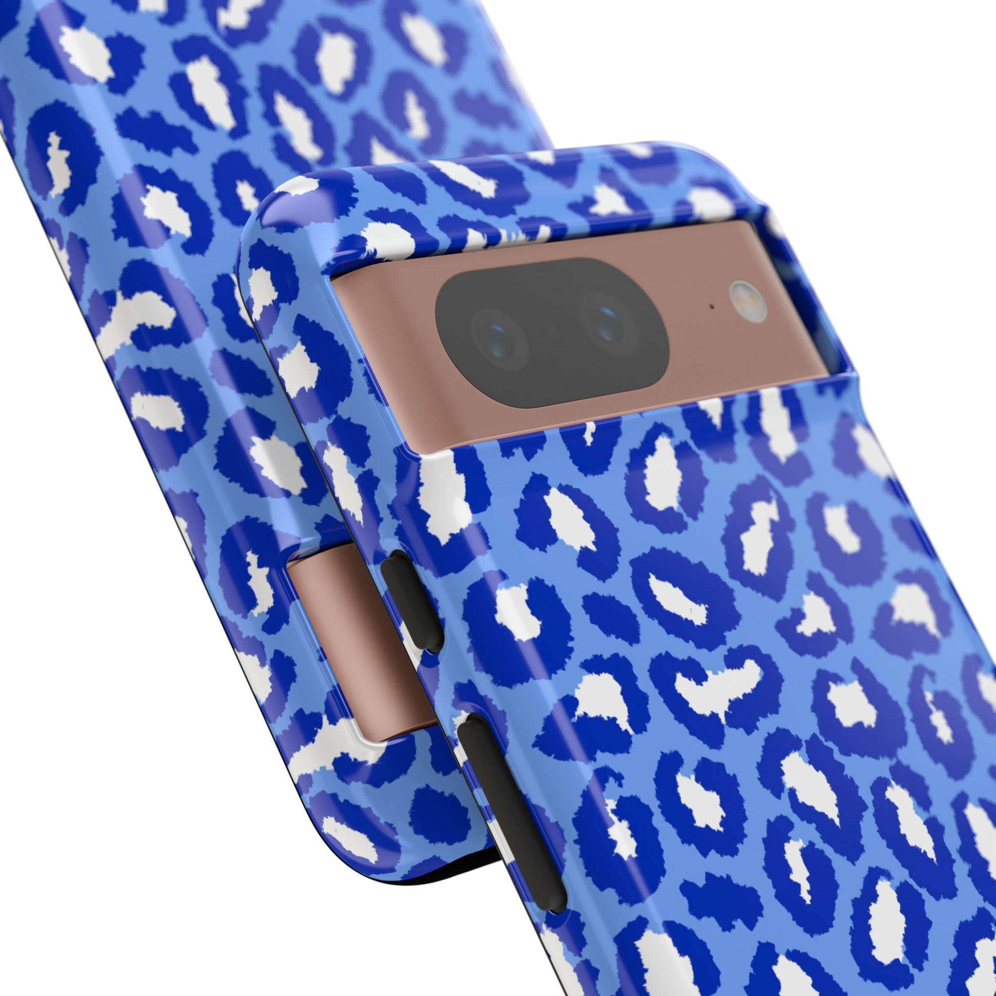 Leopard Vibes - Blue Edition Phone Case for iPhone & Samsung - Stylish & Durable Animal Print Case - JGUS