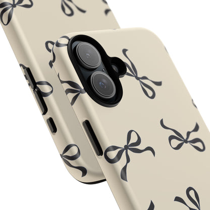 Beige and Black Bow Phone Case - JGUS