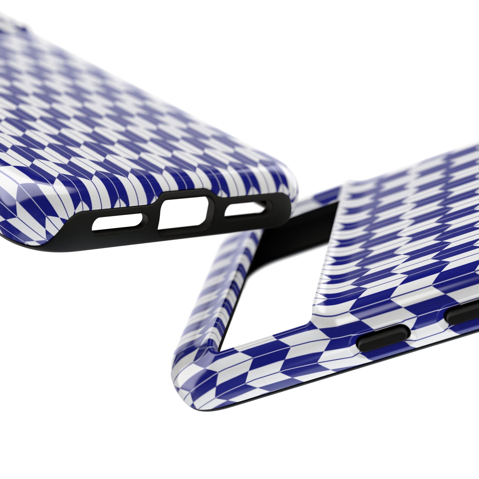 Navy Blue Geometric Phone Case for iPhone Samsung Pixel – Minimal Pattern Modern Aesthetic - JGUS