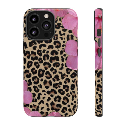 Leopard Bloom Pink Floral Phone Case – Trendy Animal Print Case for iPhone & Samsung
