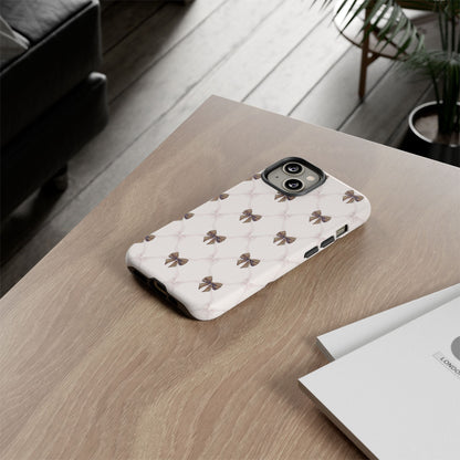 Chic Bow Pattern Phone Case | Elegant Clear Protective Case | Stylish iPhone & Samsung Cover - JGUS