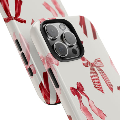 Burgundy Chic Bow Design Phone Case