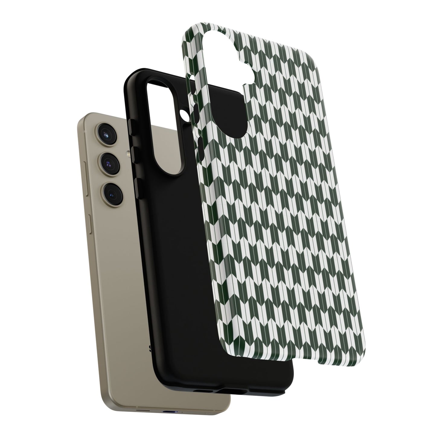 Green Harmony Geometric Phone Case – Durable, Slim, and MagSafe Compatible - JGUS