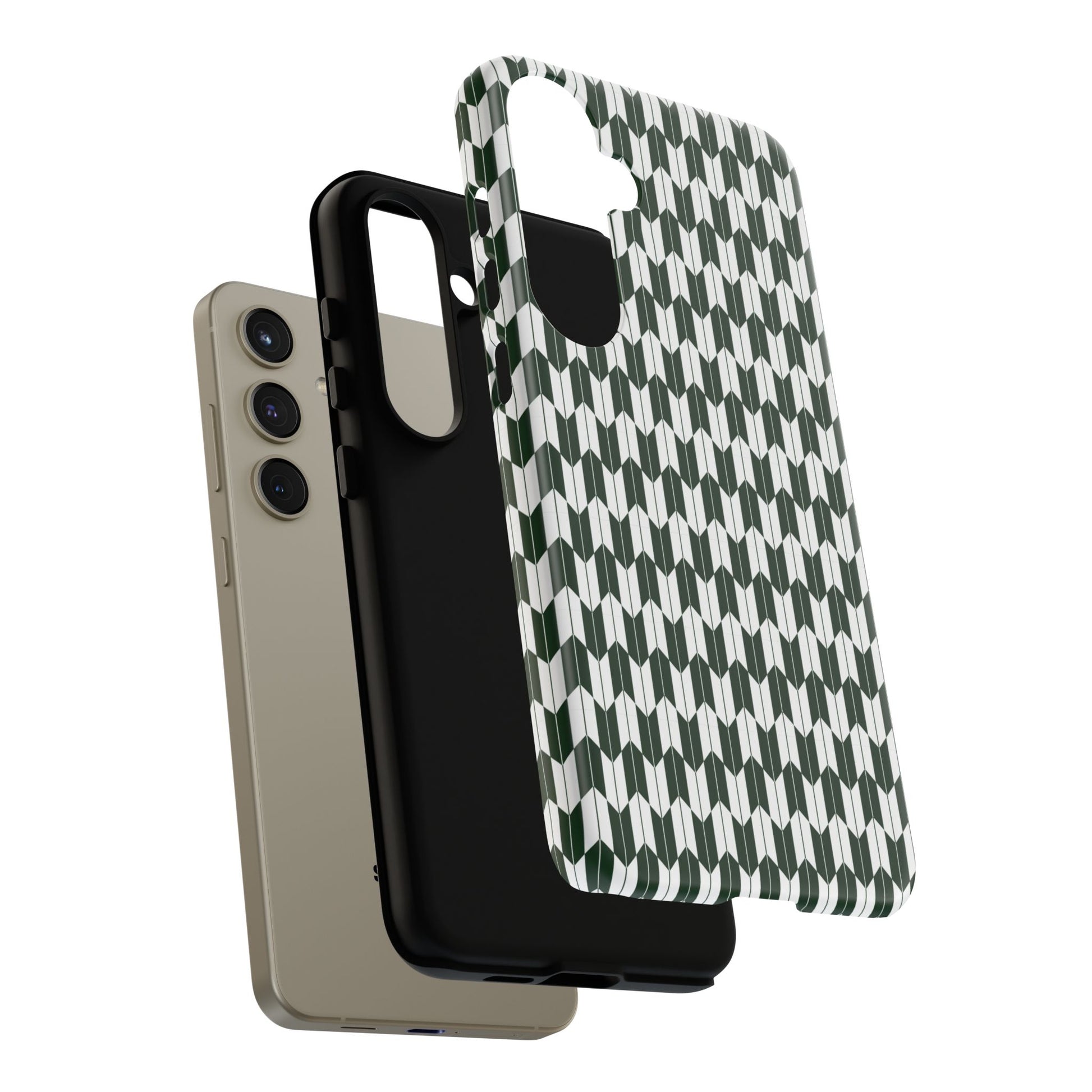 Green Harmony Geometric Phone Case – Durable, Slim, and MagSafe Compatible - JGUS