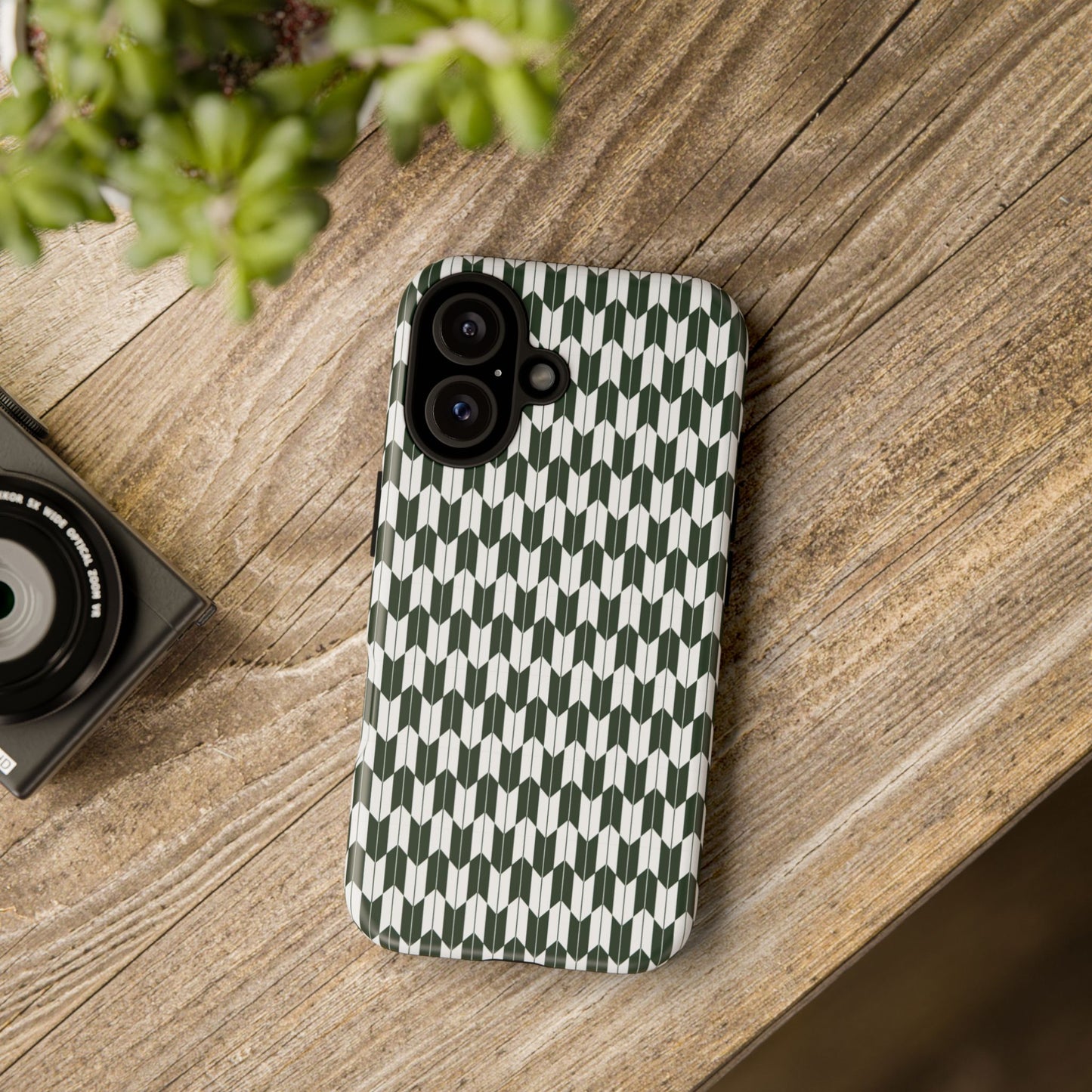 Green Harmony Geometric Phone Case – Durable, Slim, and MagSafe Compatible - JGUS