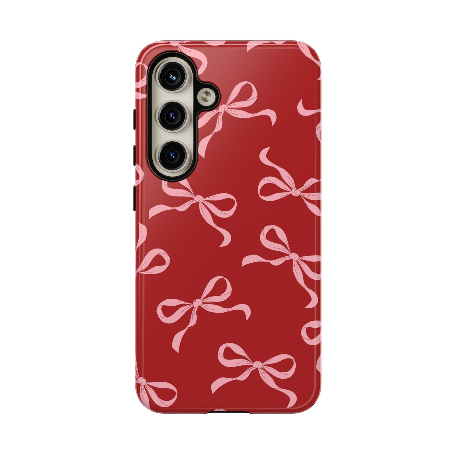 Pink Bows on Red Phone Case - JGUS