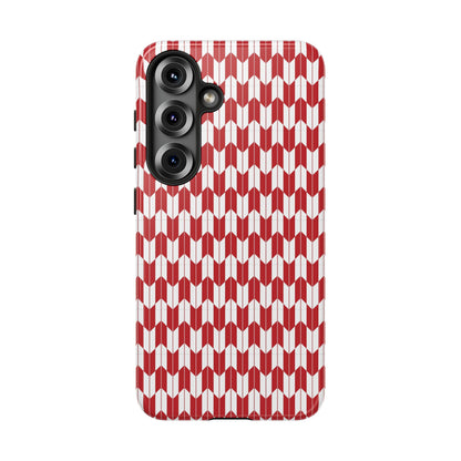 Red Geometric Phone Case for iPhone Samsung Pixel – Bold Pattern Aesthetic Modern Design - JGUS