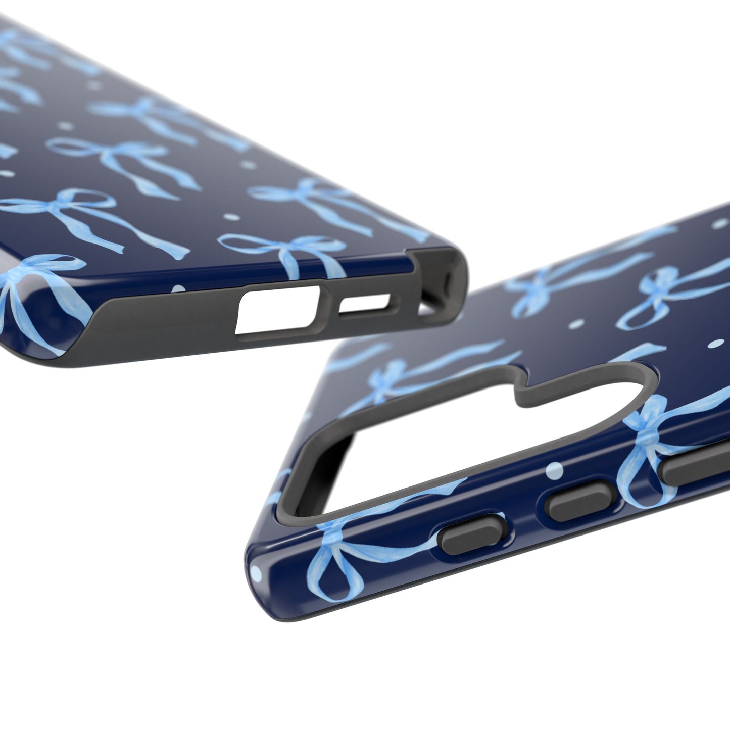 Bows & Blues Phone Case – Aesthetic Ribbon Print | Fits iPhone & Samsung - JGUS