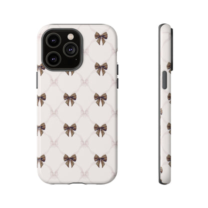Chic Bow Pattern Phone Case | Elegant Clear Protective Case | Stylish iPhone & Samsung Cover - JGUS