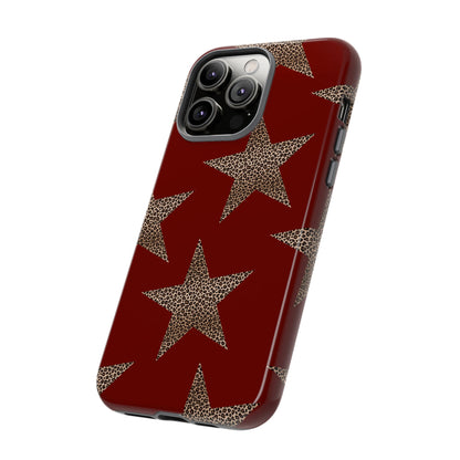 Leopard Star Luxe - Burgundy Edition | Aesthetic Coquette Phone Case for iPhone & Galaxy - JGUS