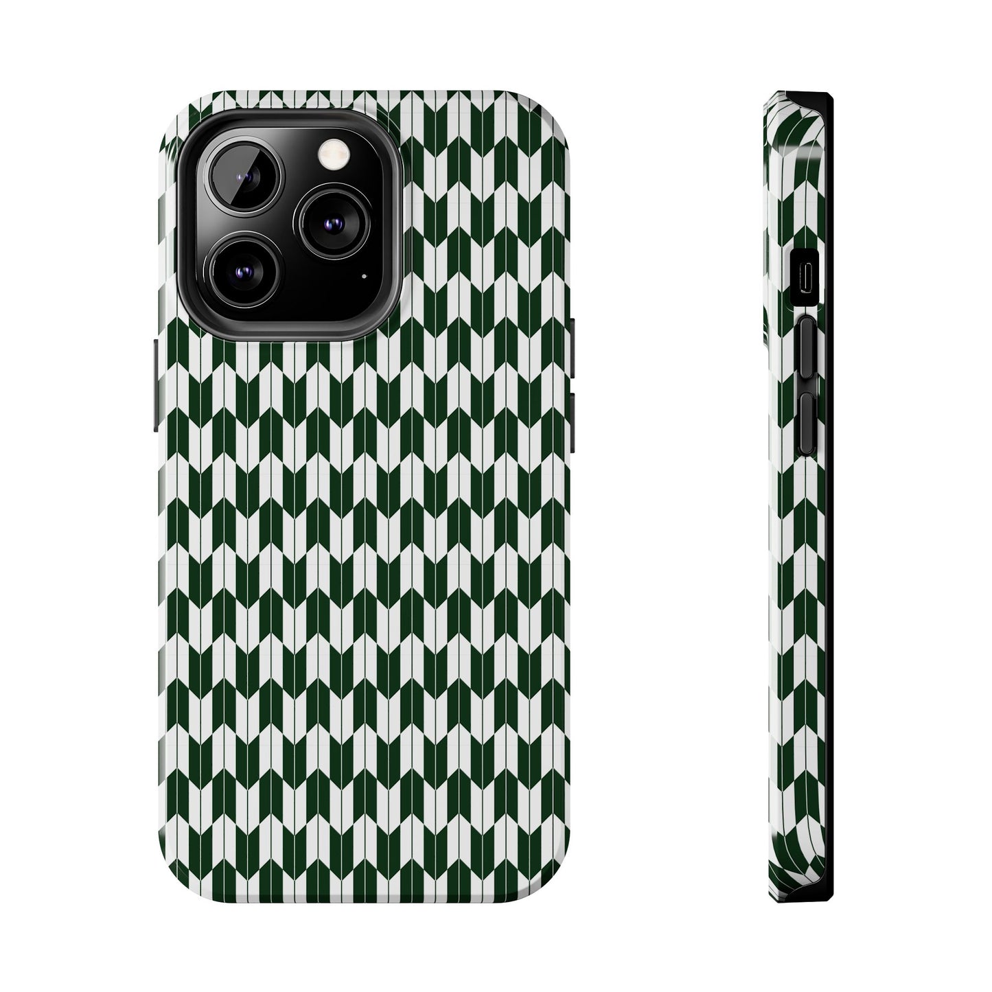 Green Harmony Geometric Phone Case – Durable, Slim, and MagSafe Compatible