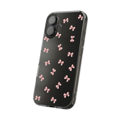 Pink Bow Dreams Clear Phone Case