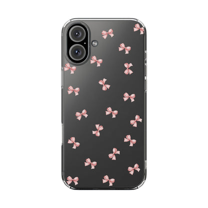 Pink Bow Dreams Clear Phone Case