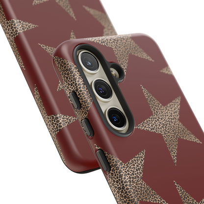 Leopard Star Luxe - Burgundy Edition | Aesthetic Coquette Phone Case for iPhone & Galaxy - JGUS