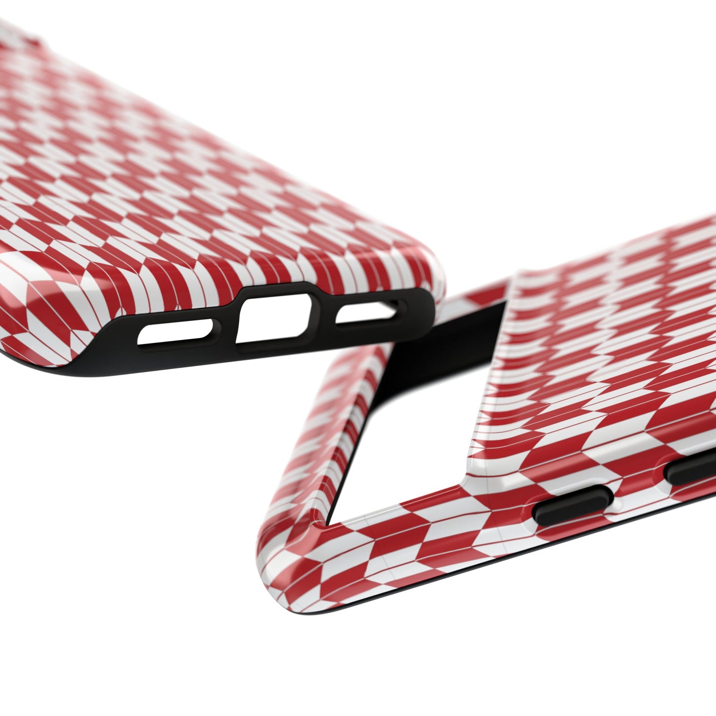 Red Geometric Phone Case for iPhone Samsung Pixel – Bold Pattern Aesthetic Modern Design - JGUS