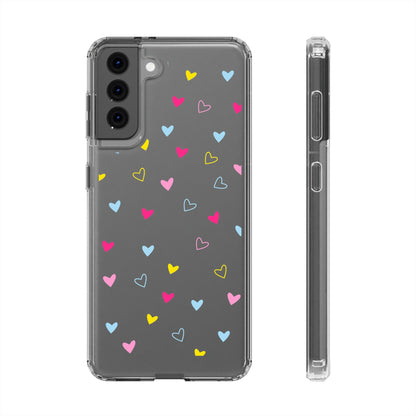 Transparent Heart Design Pattern Clear Phone Case