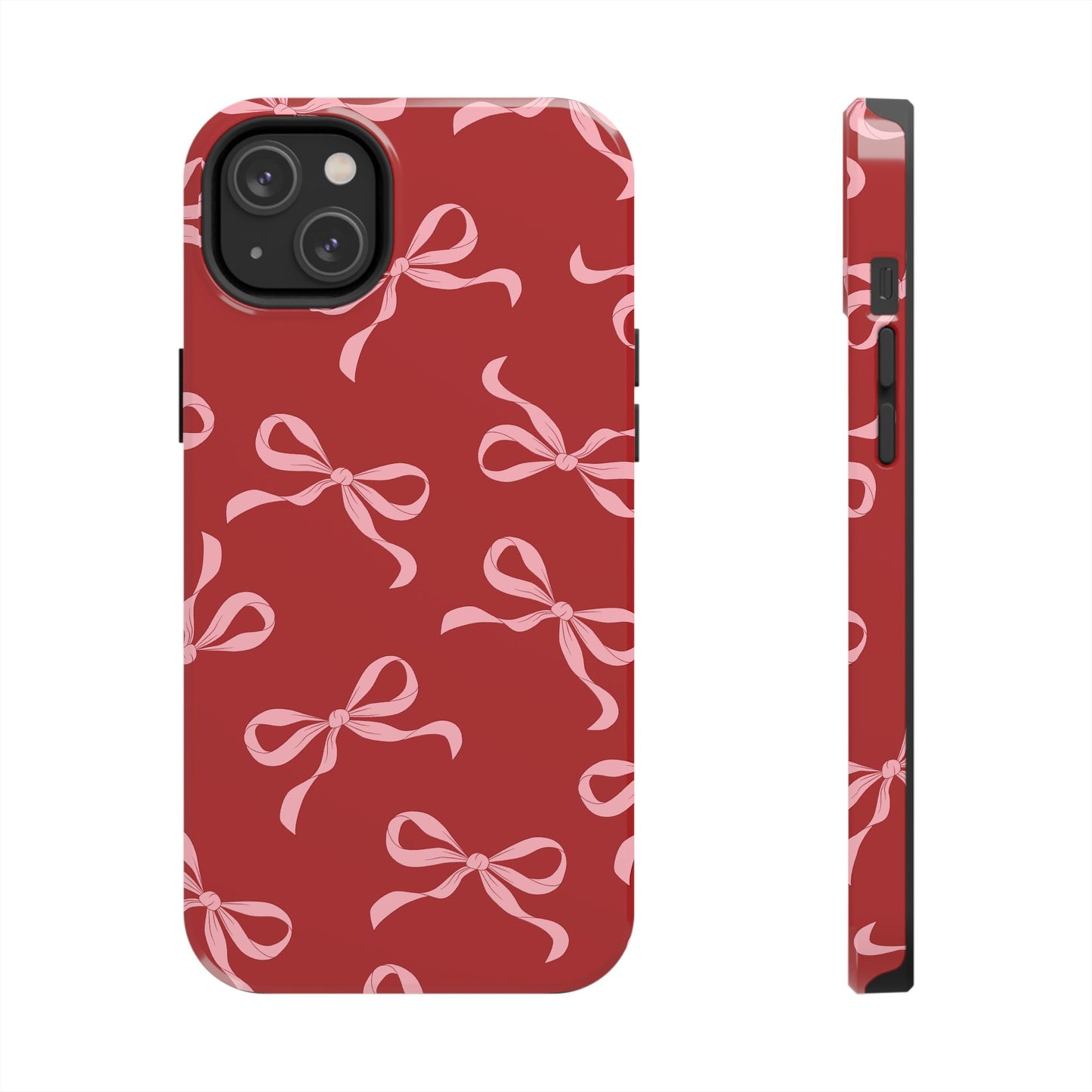 Pink Bows on Red Phone Case