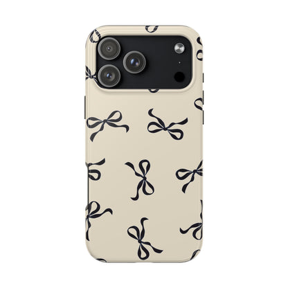 Beige and Black Bow Phone Case