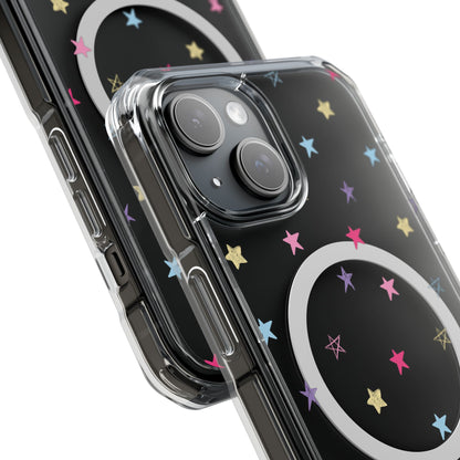 Star Pattern Clear Mag Safe Case, Magnetic Clear Impact Case