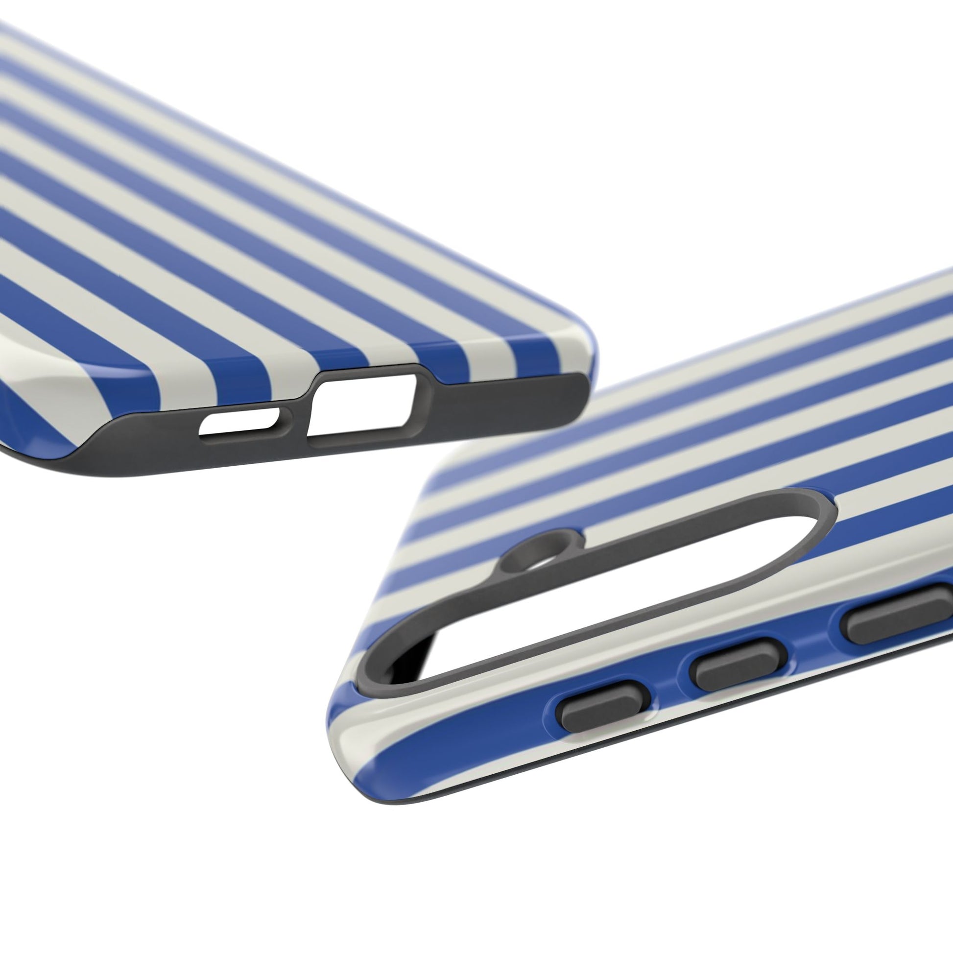 Title: Blue & White Stripe Phone Case – Classic Nautical Pattern for iPhone & Samsung - JGUS