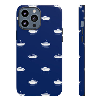 Blue Boat Phone Case – Calm Ocean Pattern for iPhone & Samsung, Durable & Stylish Protection - JGUS