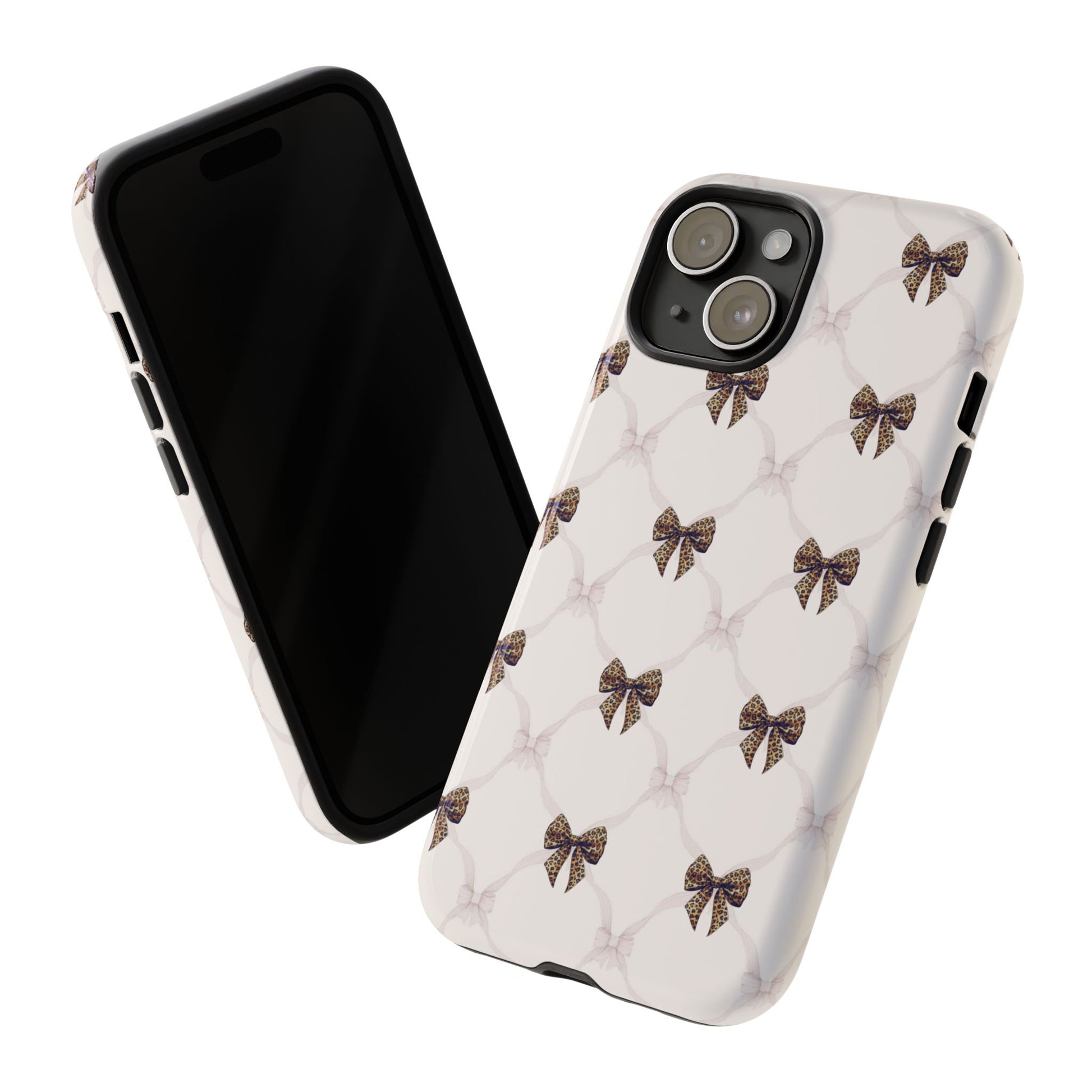 Chic Bow Pattern Phone Case | Elegant Clear Protective Case | Stylish iPhone & Samsung Cover - JGUS