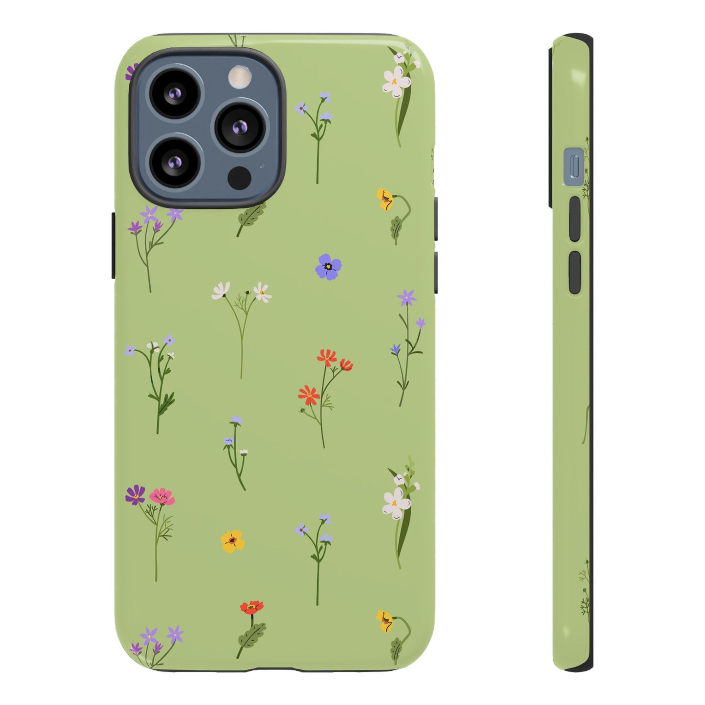 Pastel Green Wildflower Phone Case – Cute Floral Pattern for iPhone & Samsung