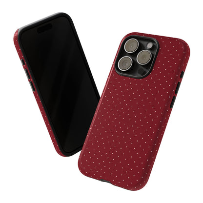 Burgundy  & White Dots Case - JGUS