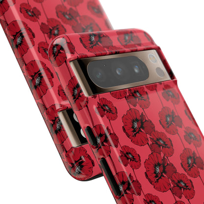 Red Poppy Phone Case for iPhone, Samsung & Google Pixel – Bold Floral Statement Aesthetic - JGUS