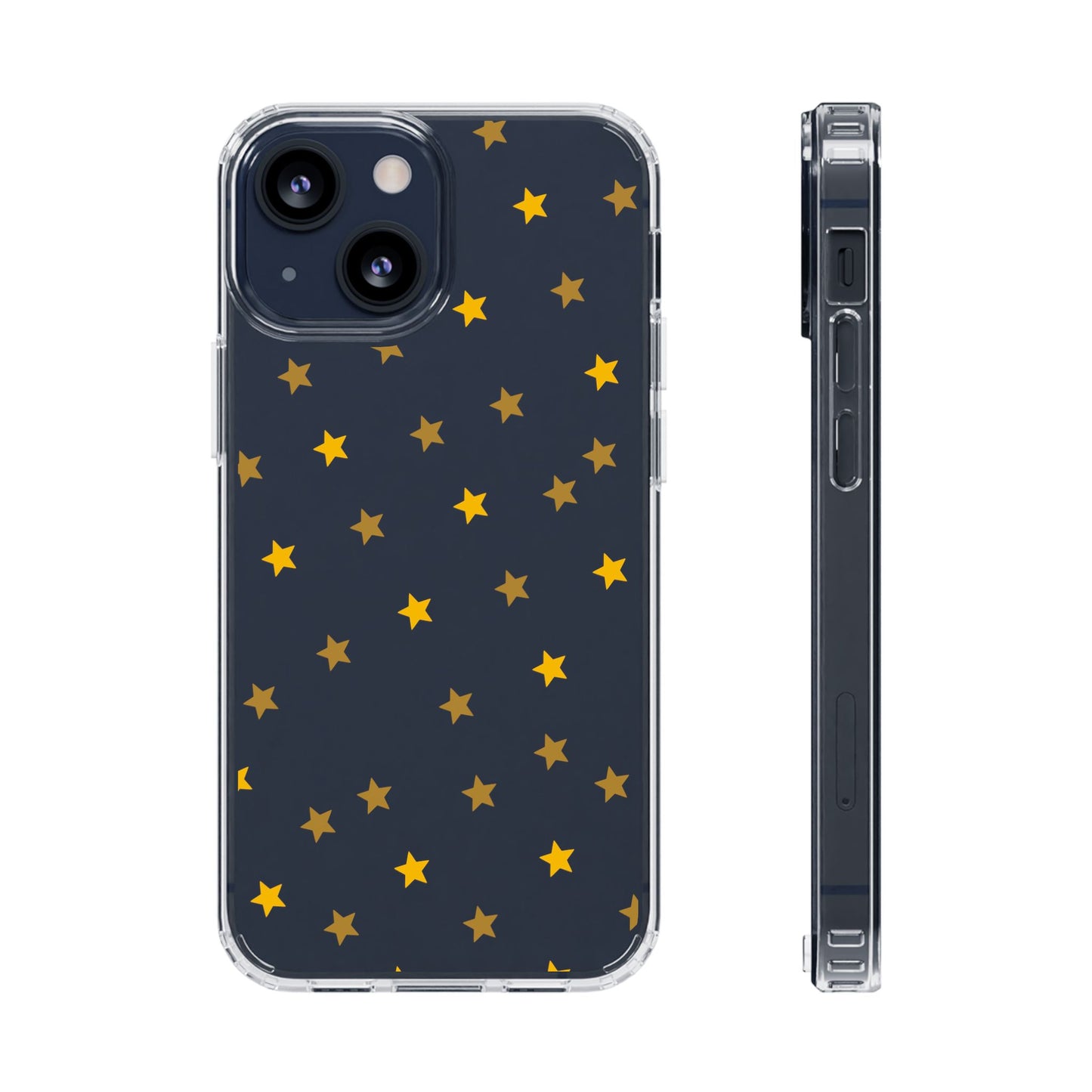 Yellow Stars Clear Phone Case – Stylish, Durable Protection