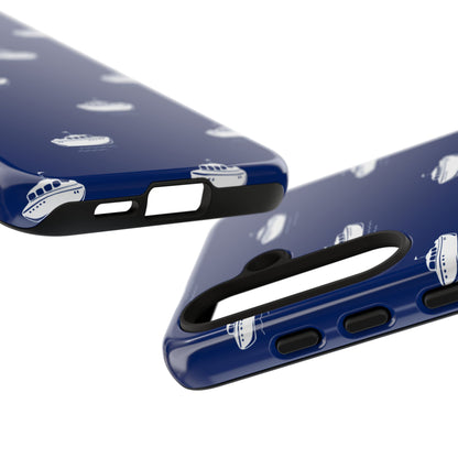 Blue Boat Phone Case – Calm Ocean Pattern for iPhone & Samsung, Durable & Stylish Protection - JGUS