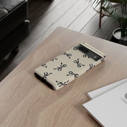 Beige and Black Bow Phone Case - JGUS
