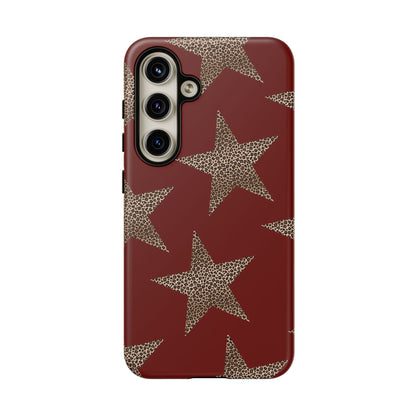 Leopard Star Luxe - Burgundy Edition | Aesthetic Coquette Phone Case for iPhone & Galaxy - JGUS