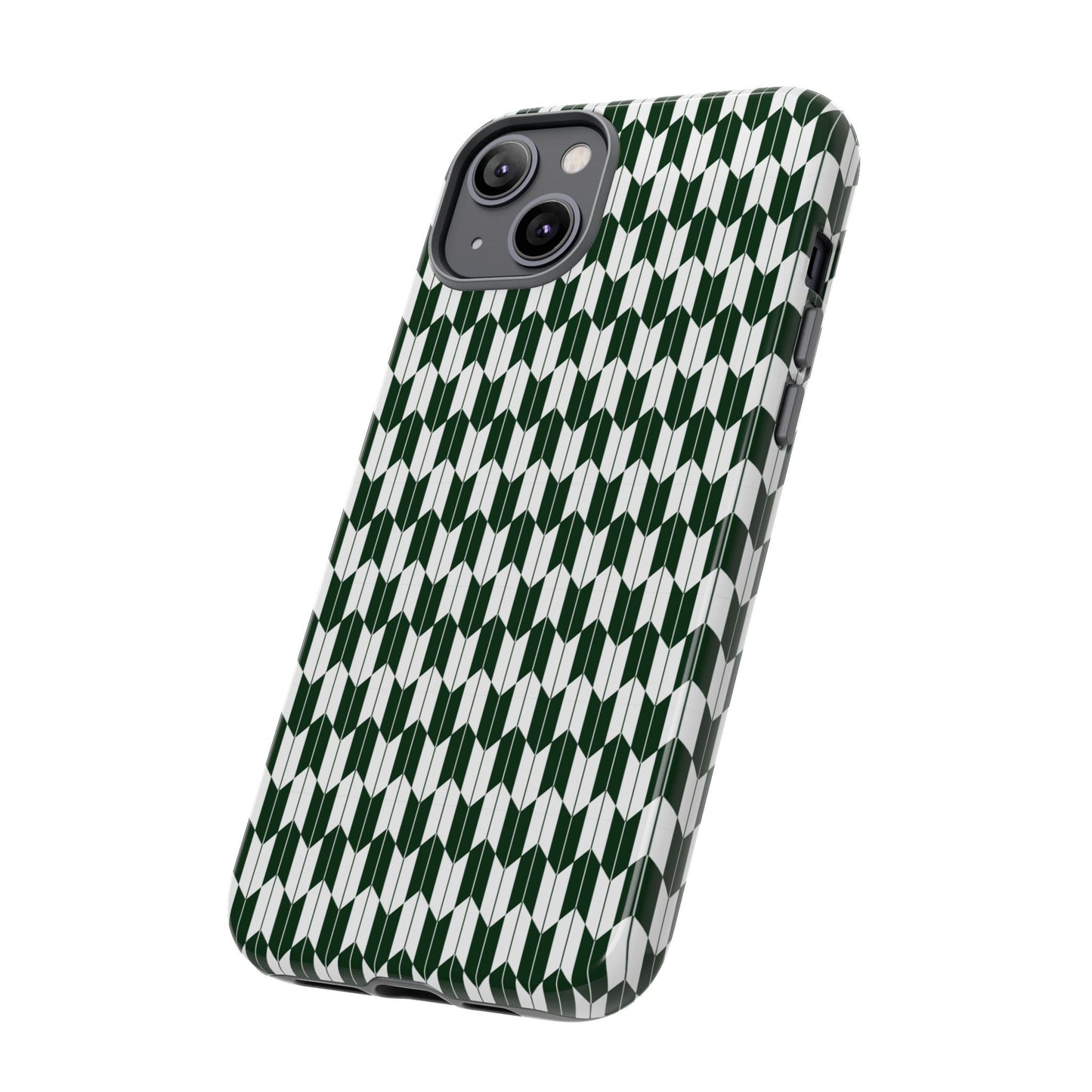 Green Harmony Geometric Phone Case – Durable, Slim, and MagSafe Compatible - JGUS