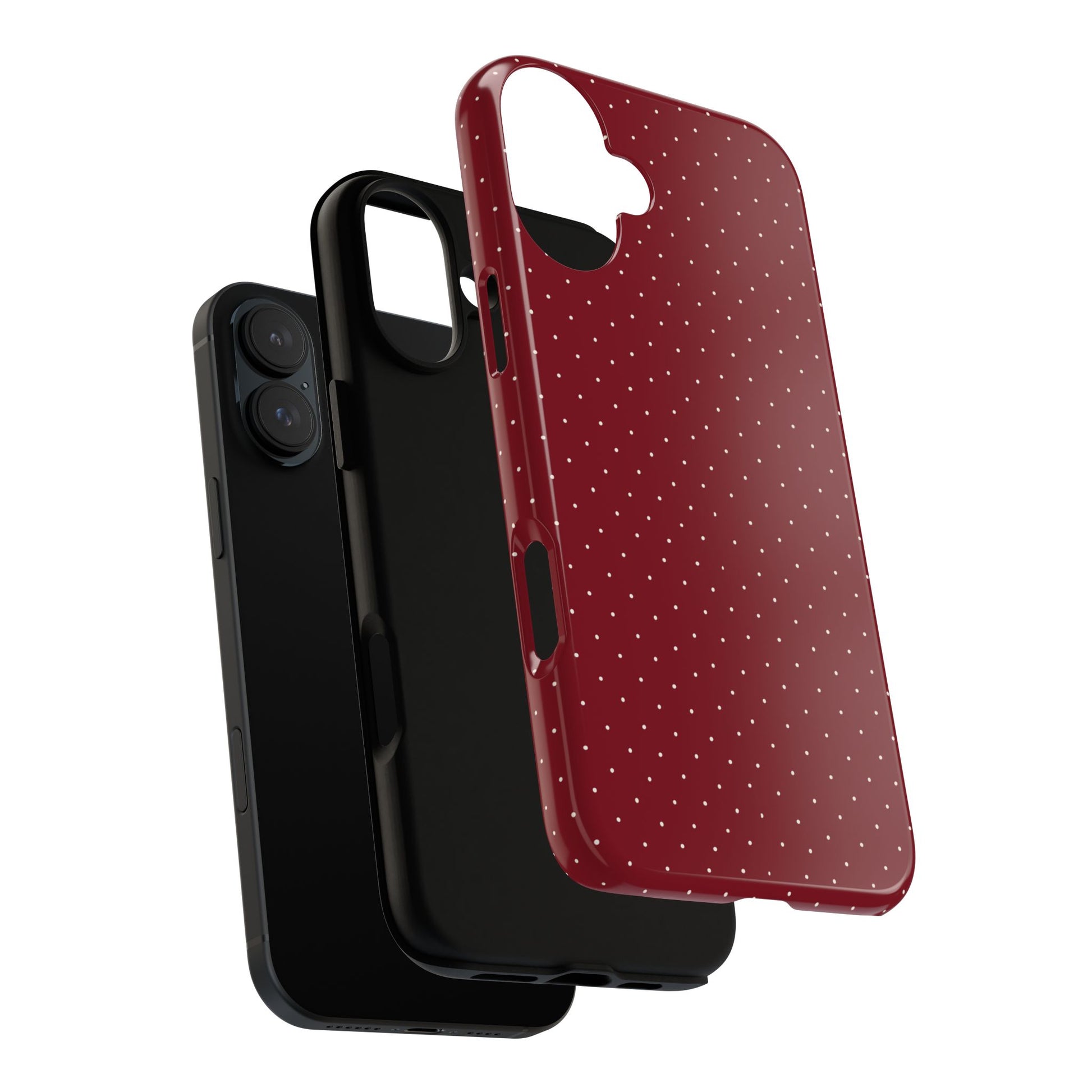 Burgundy  & White Dots Case - JGUS