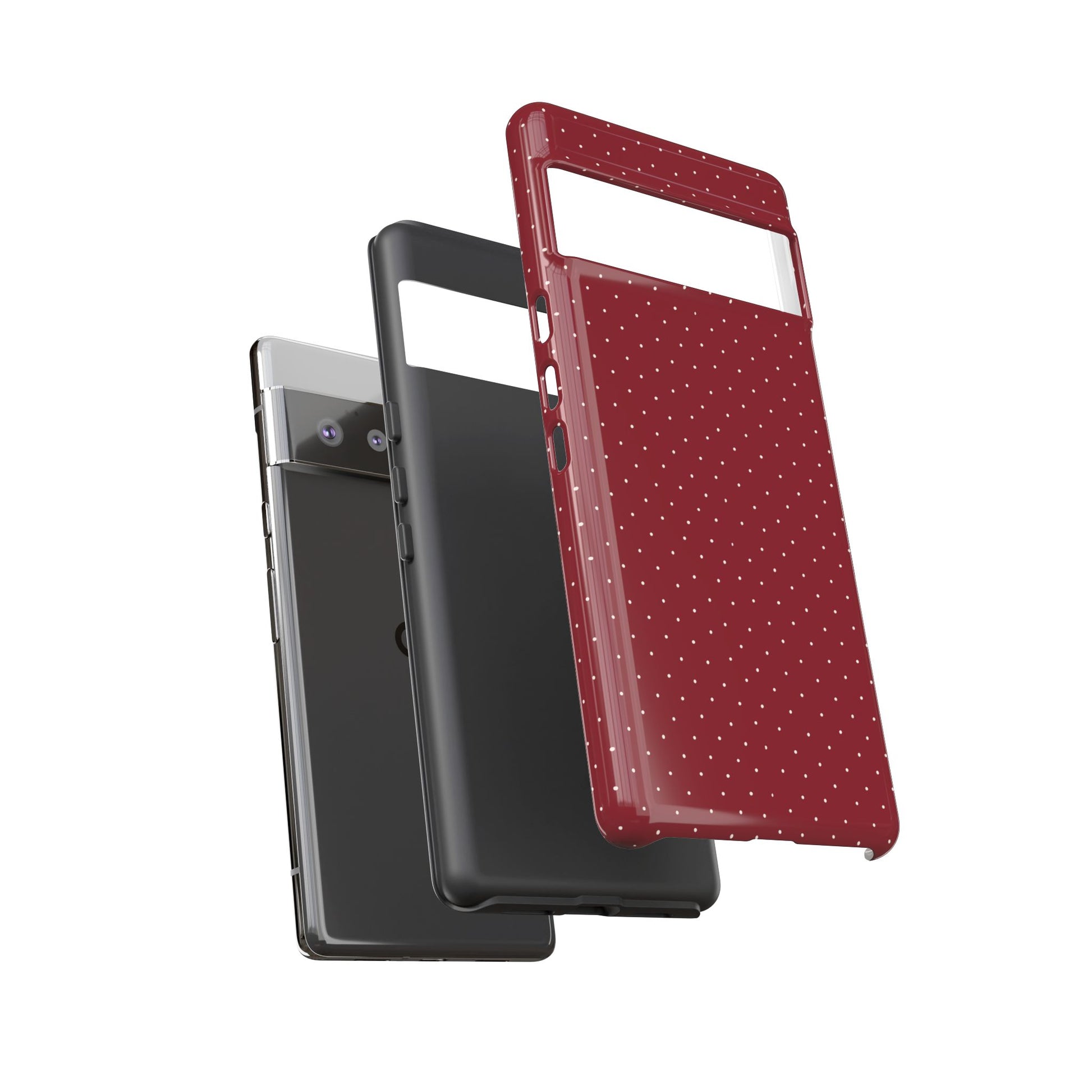 Burgundy  & White Dots Case - JGUS