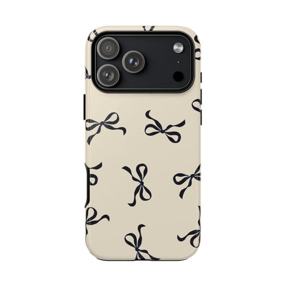 Beige and Black Bow Phone Case - JGUS