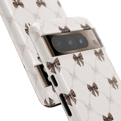 Chic Bow Pattern Phone Case | Elegant Clear Protective Case | Stylish iPhone & Samsung Cover - JGUS