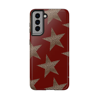 Leopard Star Luxe - Burgundy Edition | Aesthetic Coquette Phone Case for iPhone & Galaxy