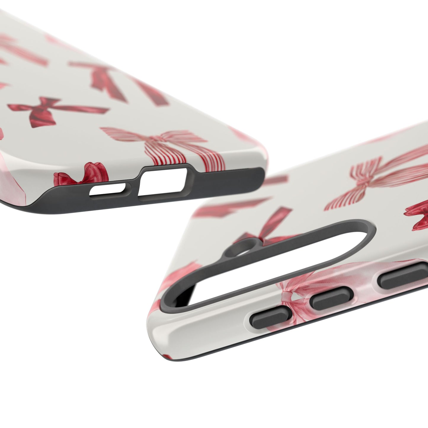 Burgundy Chic Bow Design Phone Case - JGUS