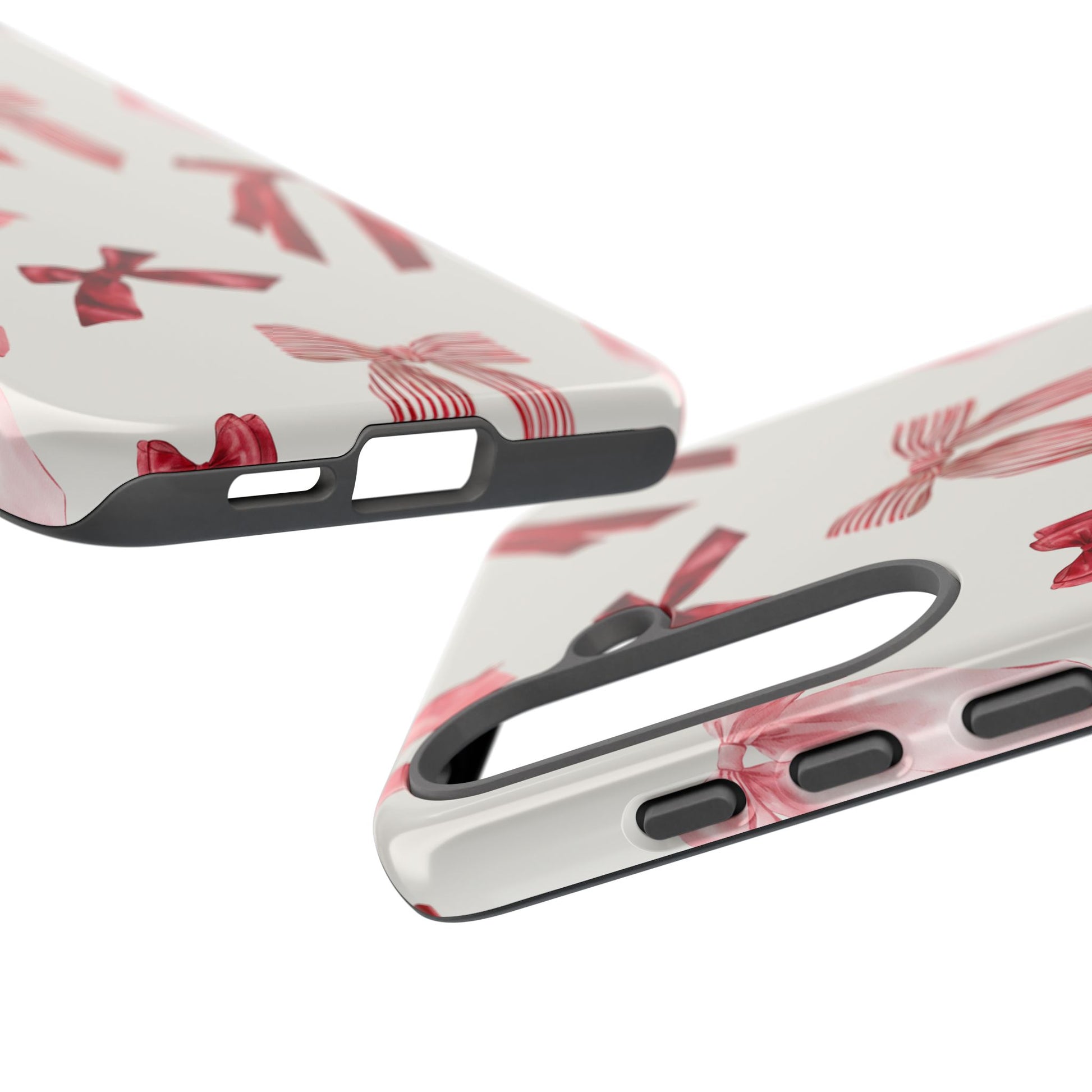 Burgundy Chic Bow Design Phone Case - JGUS