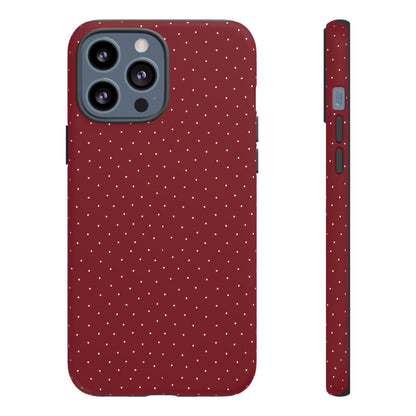Burgundy  & White Dots Case - JGUS