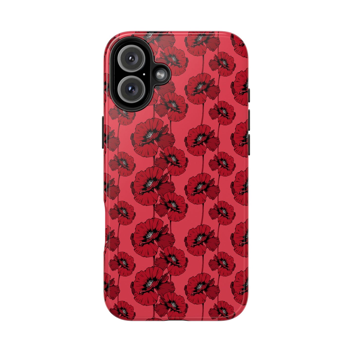 Scarlet Sketch | Red Poppy Floral Phone Case – Aesthetic Protective Cover for iPhone & Samsung