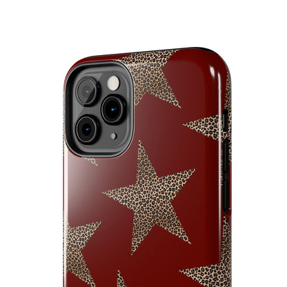 Leopard Star Luxe - Burgundy Edition | Aesthetic Coquette Phone Case for iPhone & Galaxy
