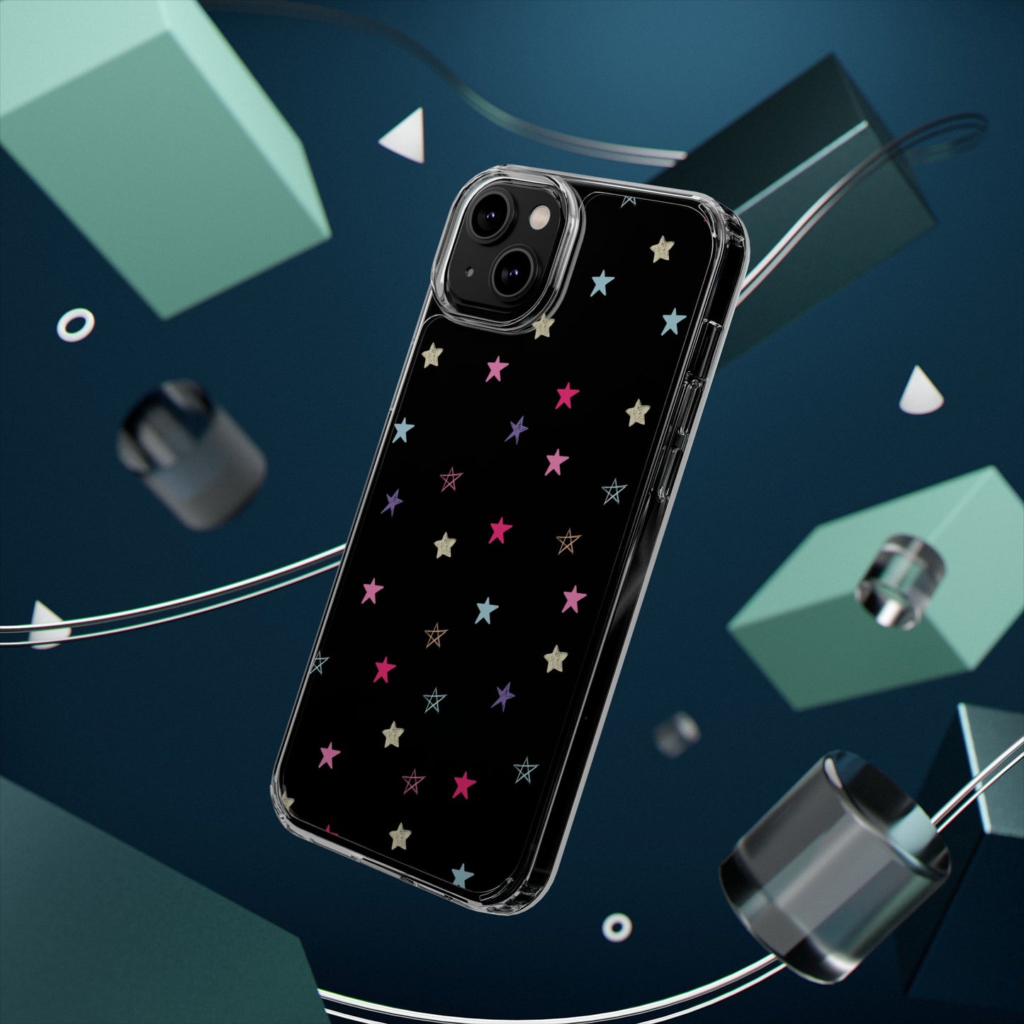 Star Pattern Clear Phone Case