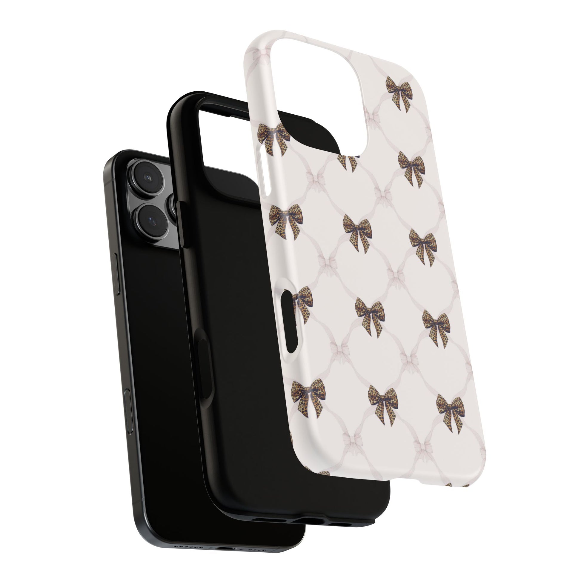 Chic Bow Pattern Phone Case | Elegant Clear Protective Case | Stylish iPhone & Samsung Cover - JGUS