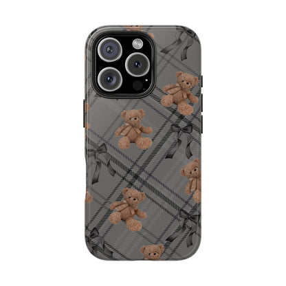 Cute Bows & Bears Phone Case – Customizable, Dual-Layer Protection for iPhone & Samsung