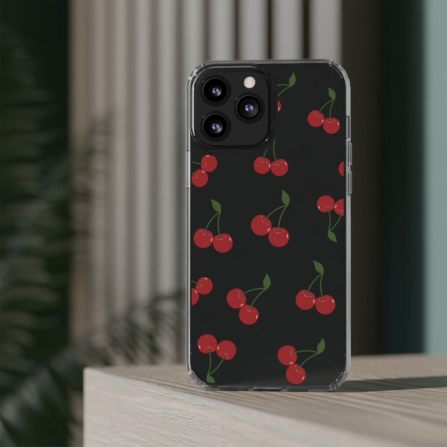 Random Cherry Pattern Clear Phone Case