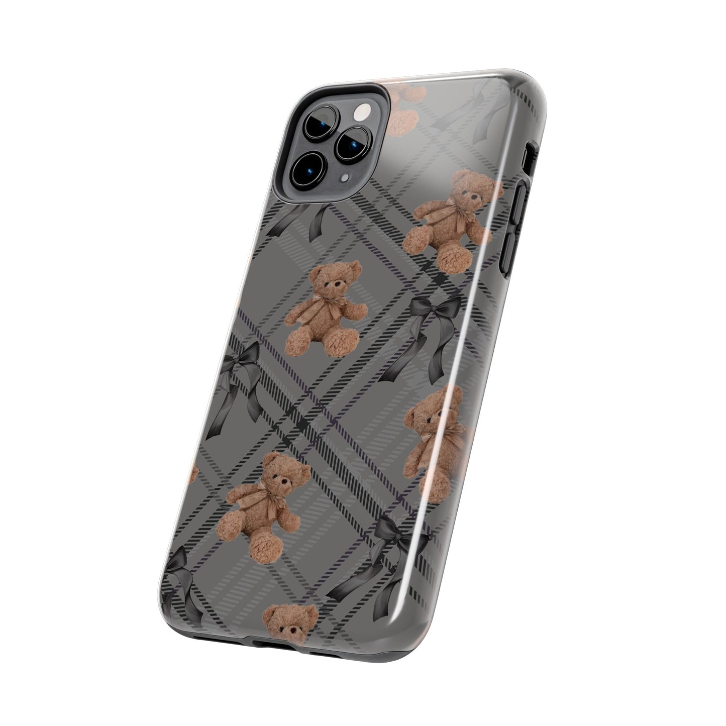 Cute Bows & Bears Phone Case – Customizable, Dual-Layer Protection for iPhone & Samsung